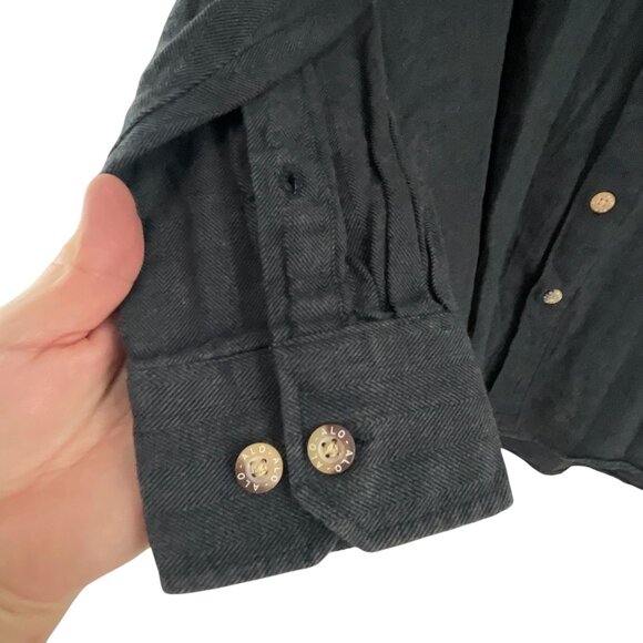 American Legend Outfitters Mens Long Sleeve Button-Up Shirt XL Black Goth Casual - Picture 5 of 6